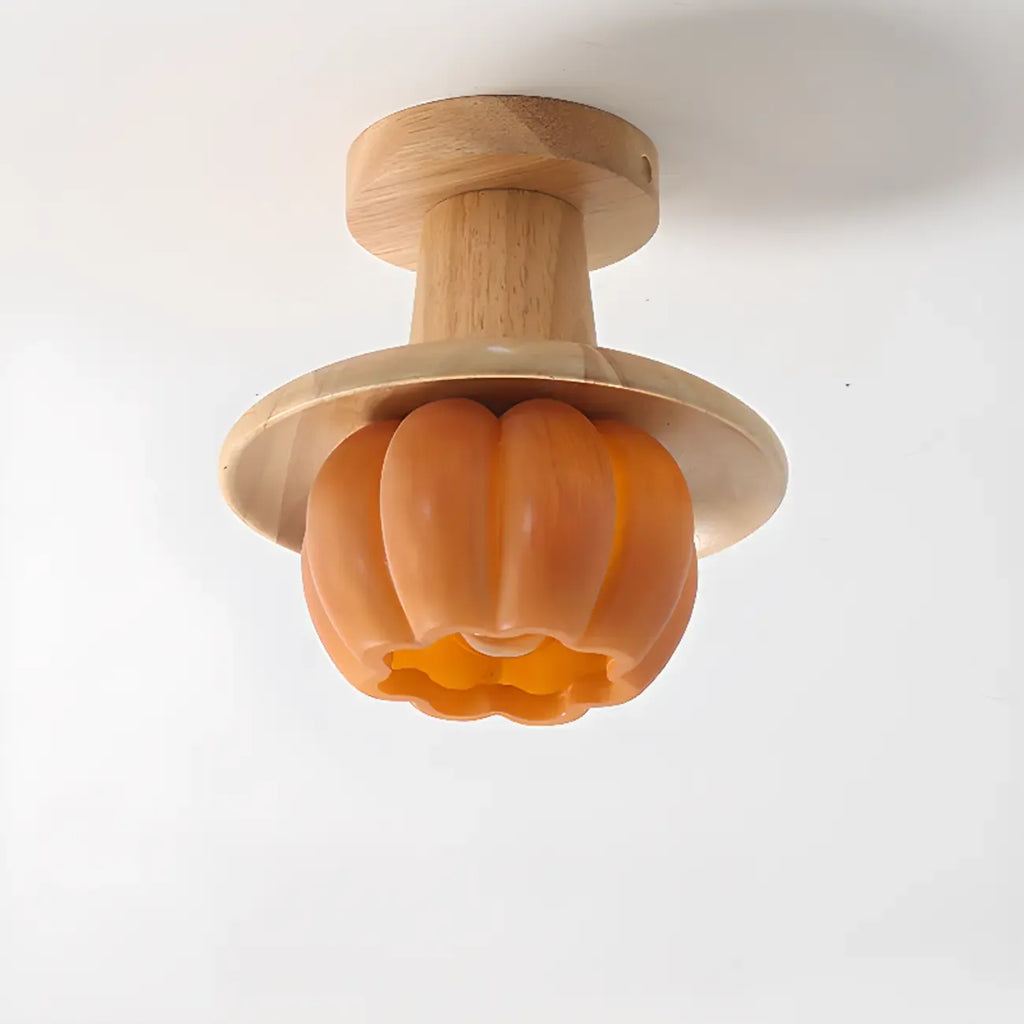 Plafonnier semi-encastré contemporain en forme de citrouille pour les espaces de vie