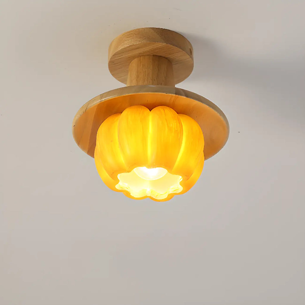 Plafonnier semi-encastré contemporain en forme de citrouille pour les espaces de vie