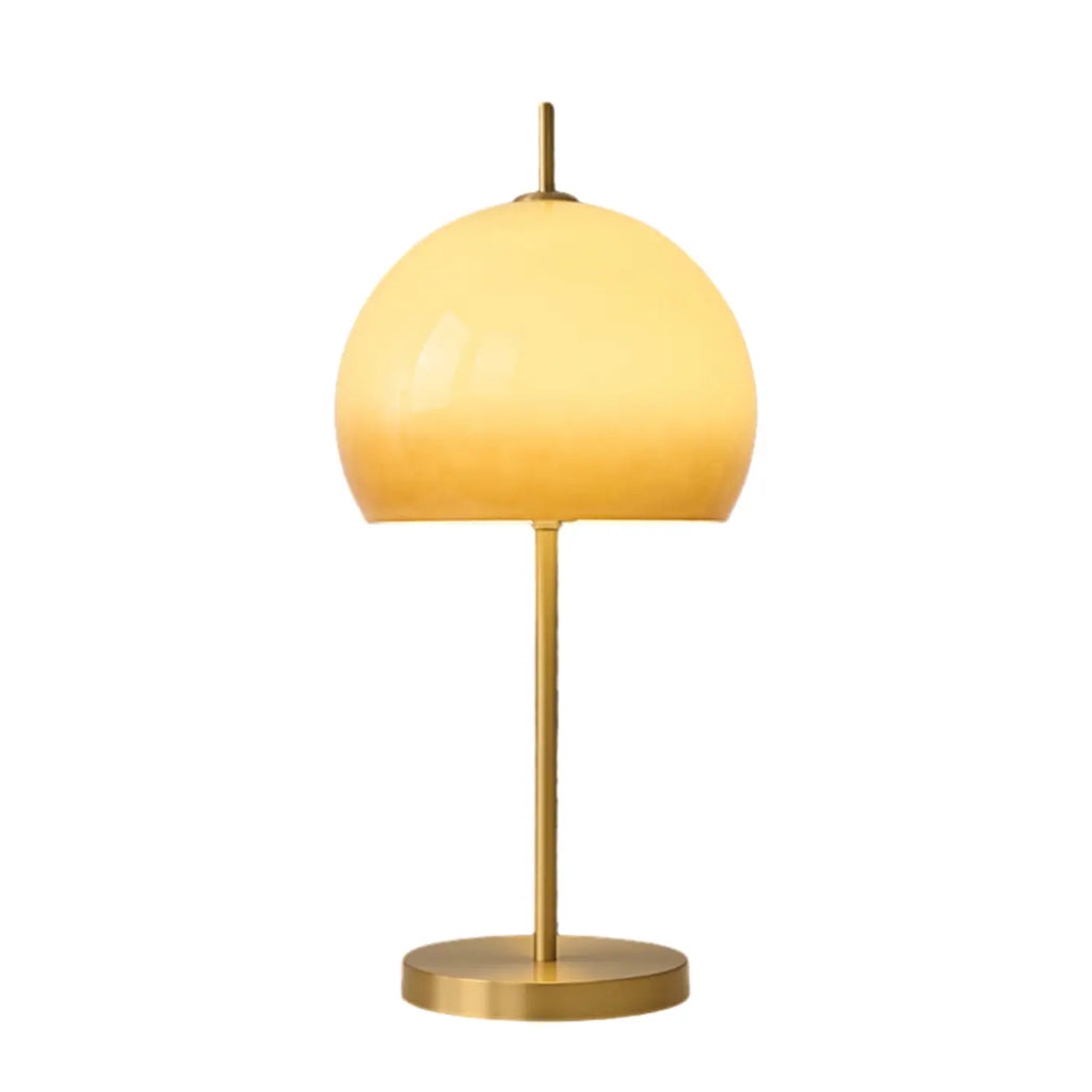 Lampe de chevet nordique en verre orange avec dôme doré