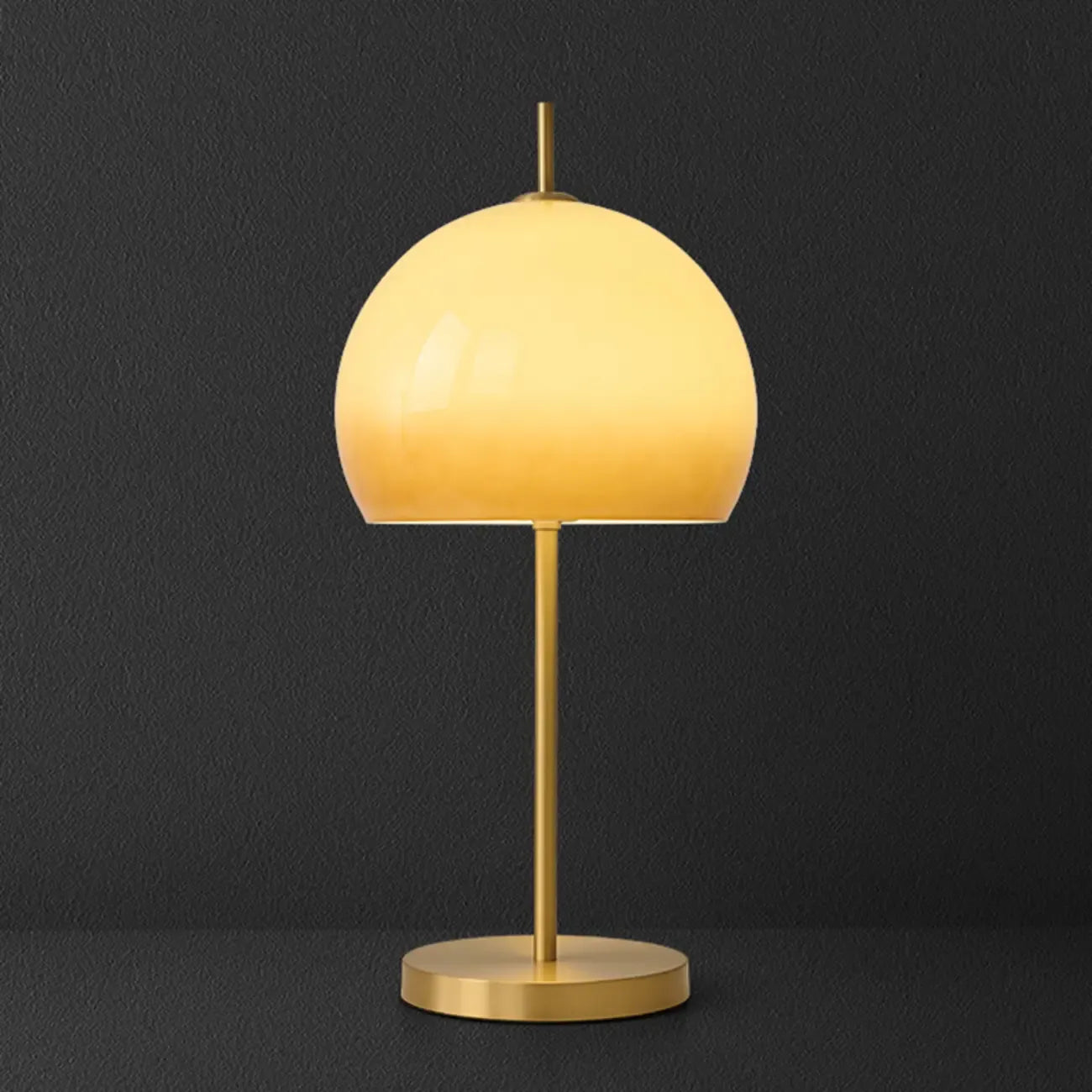 Lampe de chevet nordique en verre orange avec dôme doré