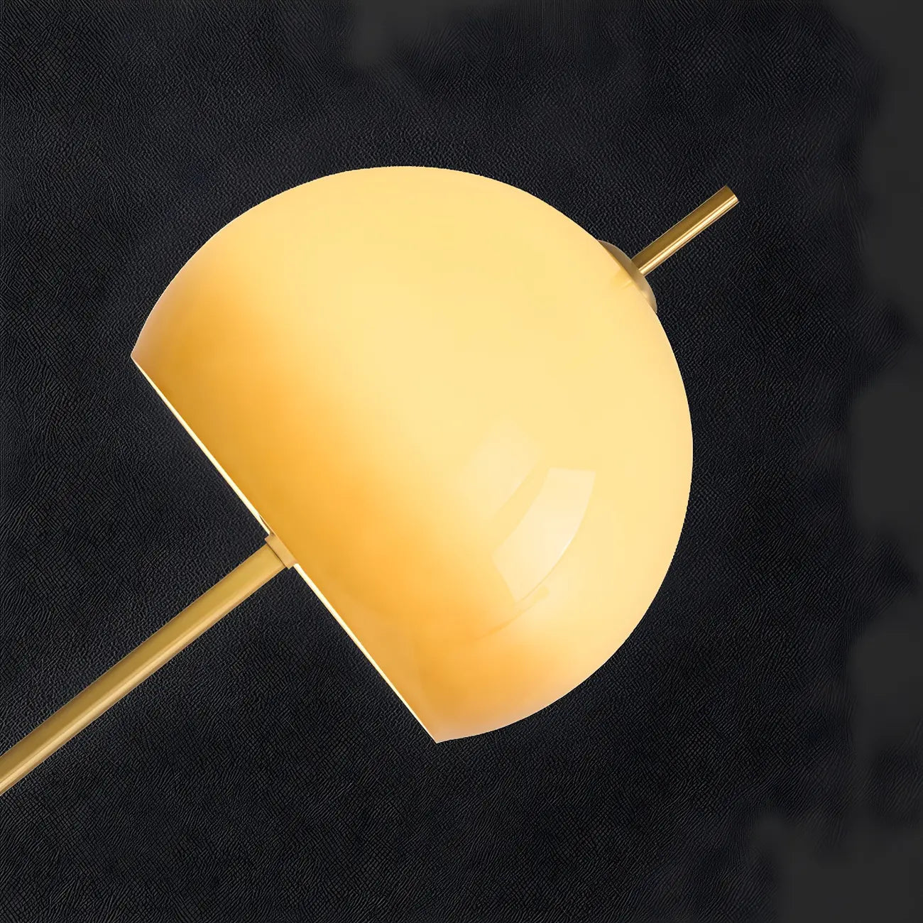 Lampe de chevet nordique en verre orange avec dôme doré