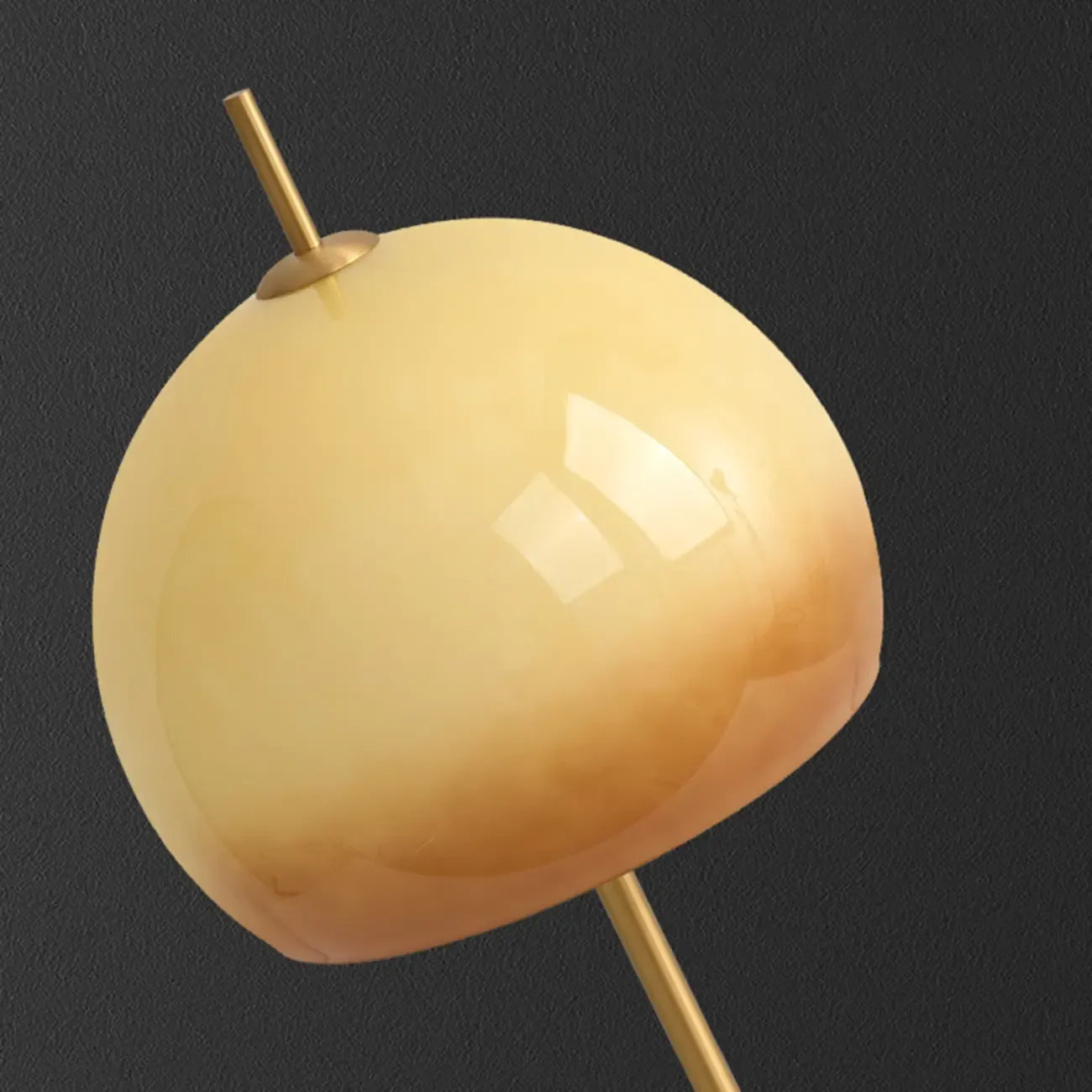 Lampe de chevet nordique en verre orange avec dôme doré