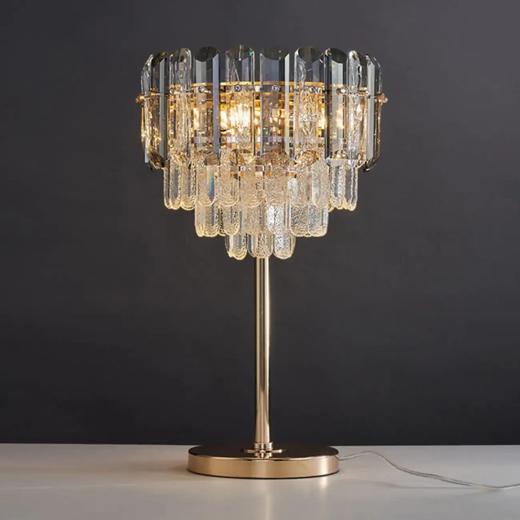Lampe de table géométrique en cristal glamour