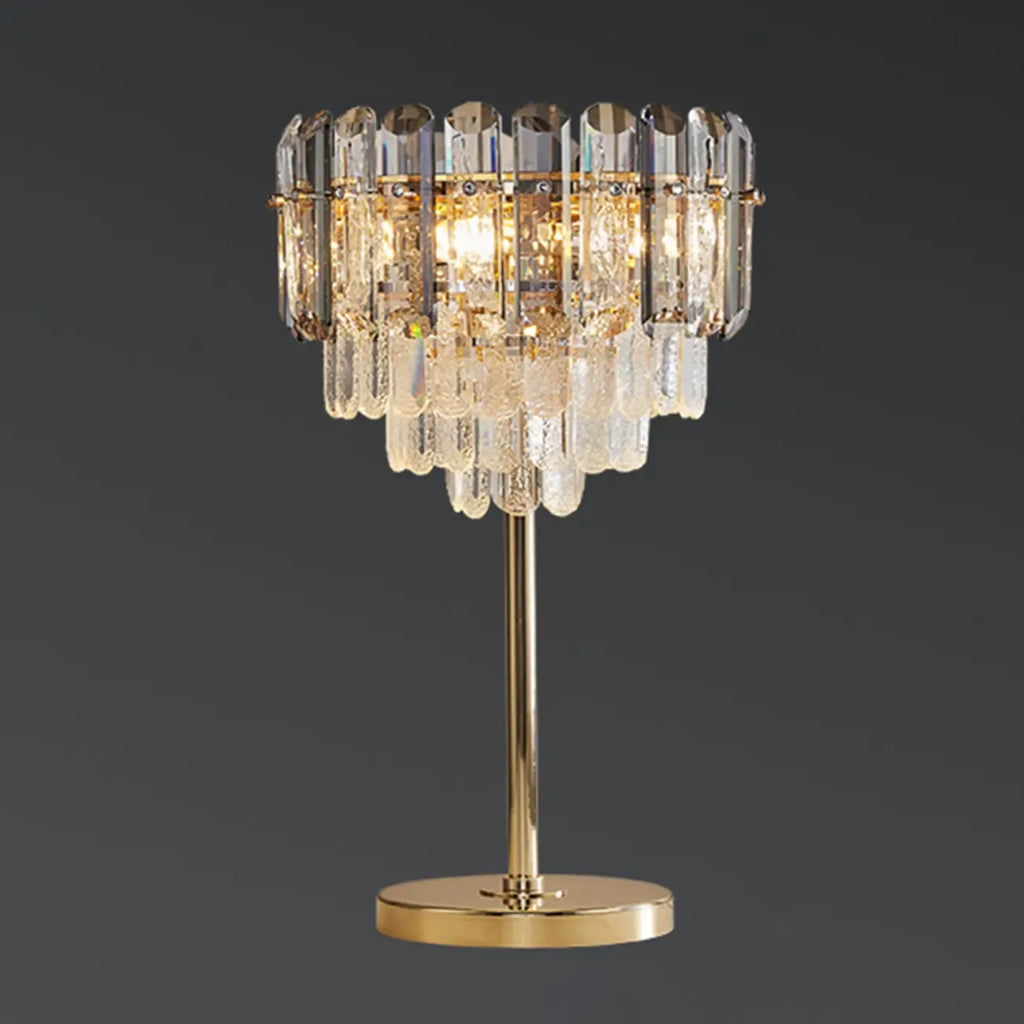 Lampe de table géométrique en cristal glamour