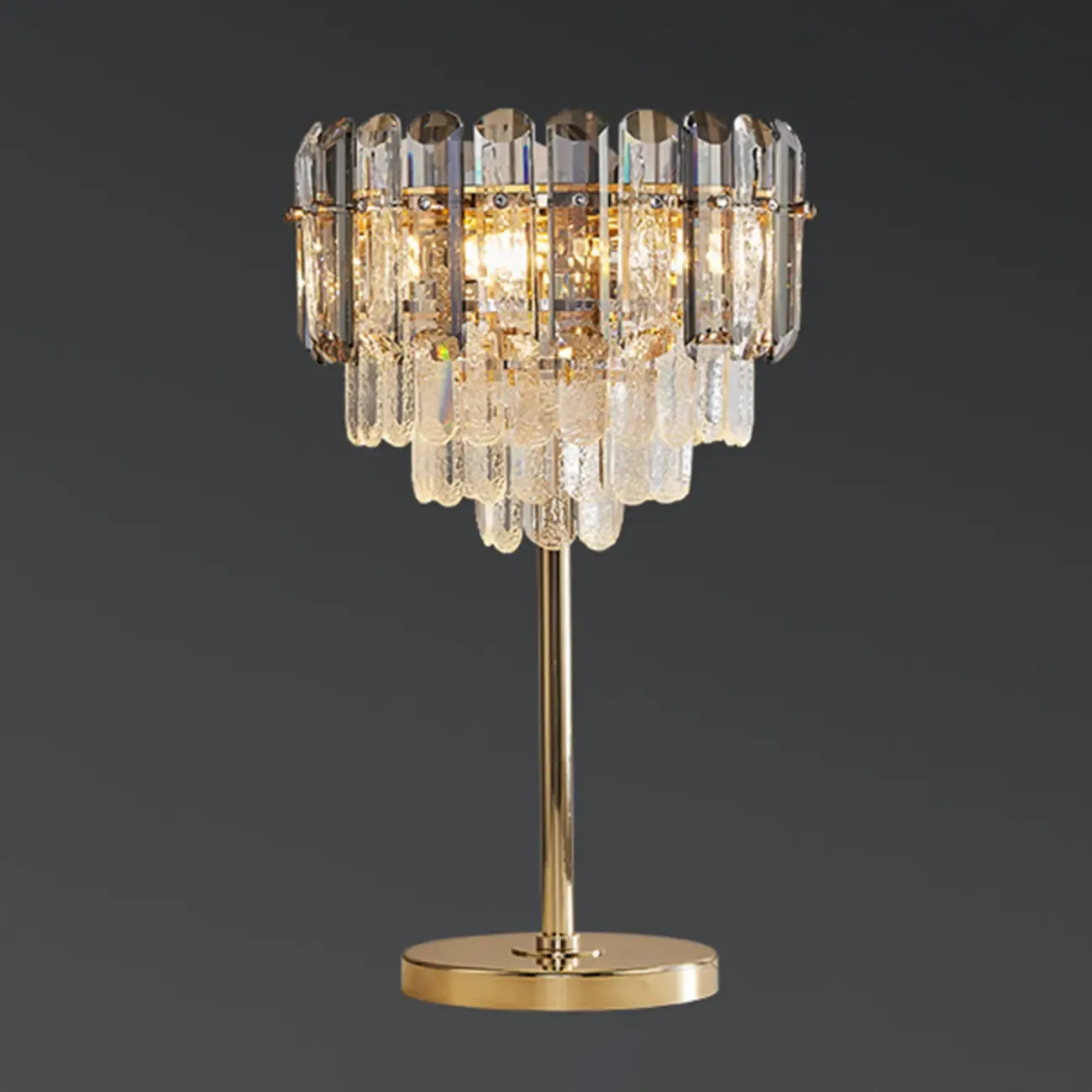 Lampe de table géométrique en cristal glamour