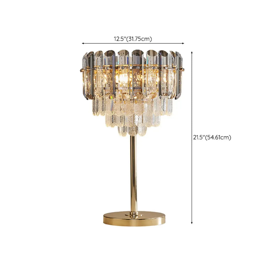 Lampe de table géométrique en cristal glamour