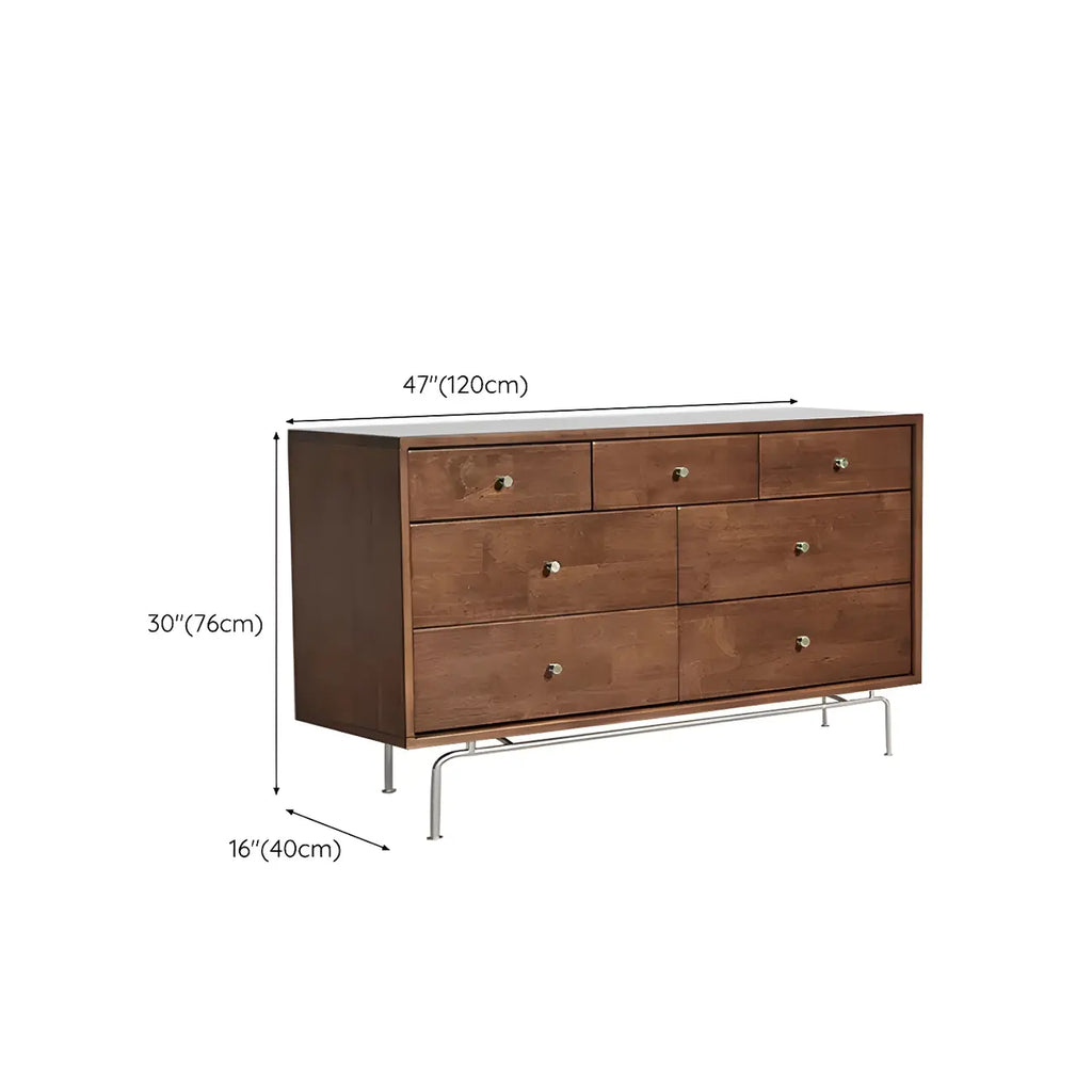 Commodes élégantes en bois avec détails et tiroirs dorés
