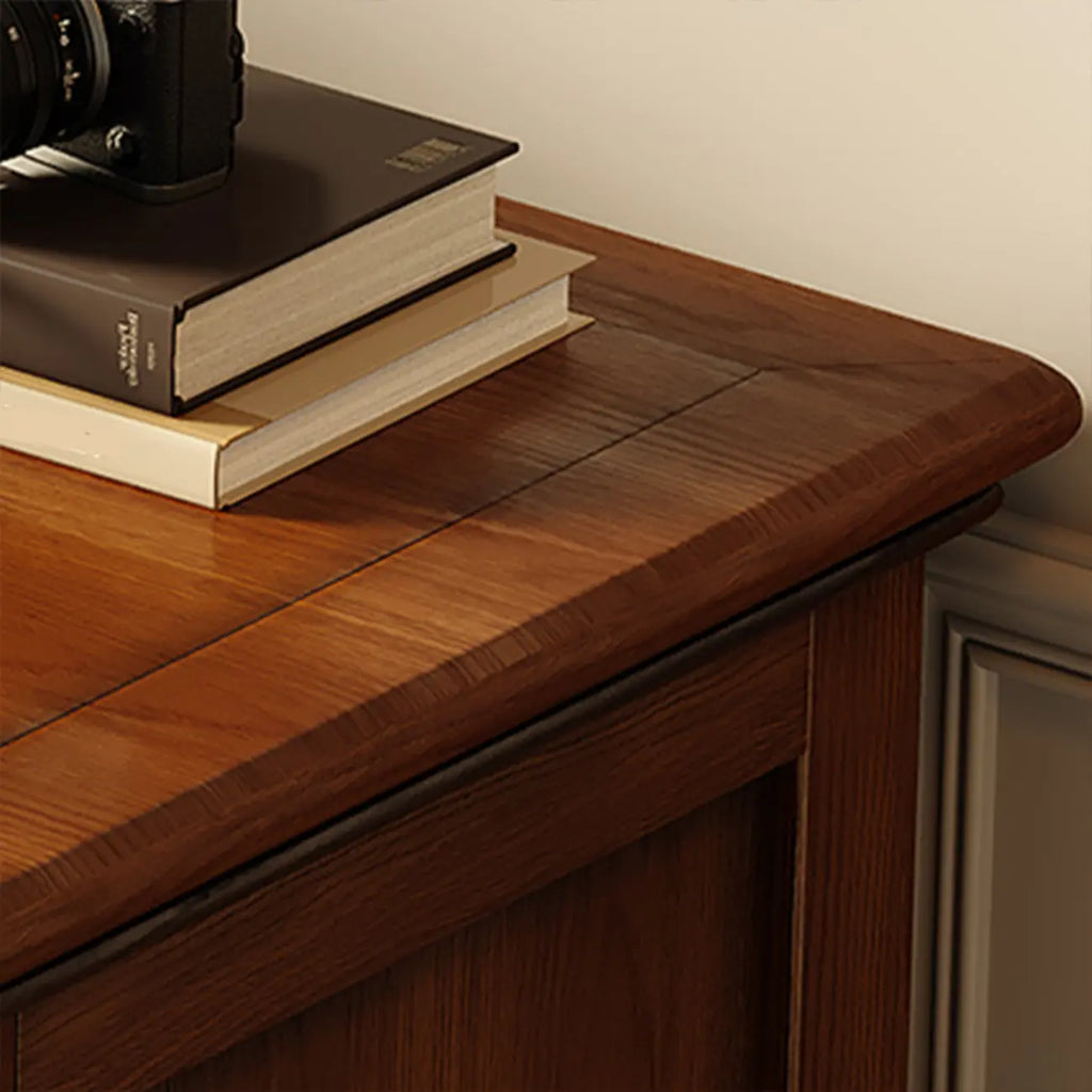 Commode double vintage en bois marron à 9 tiroirs