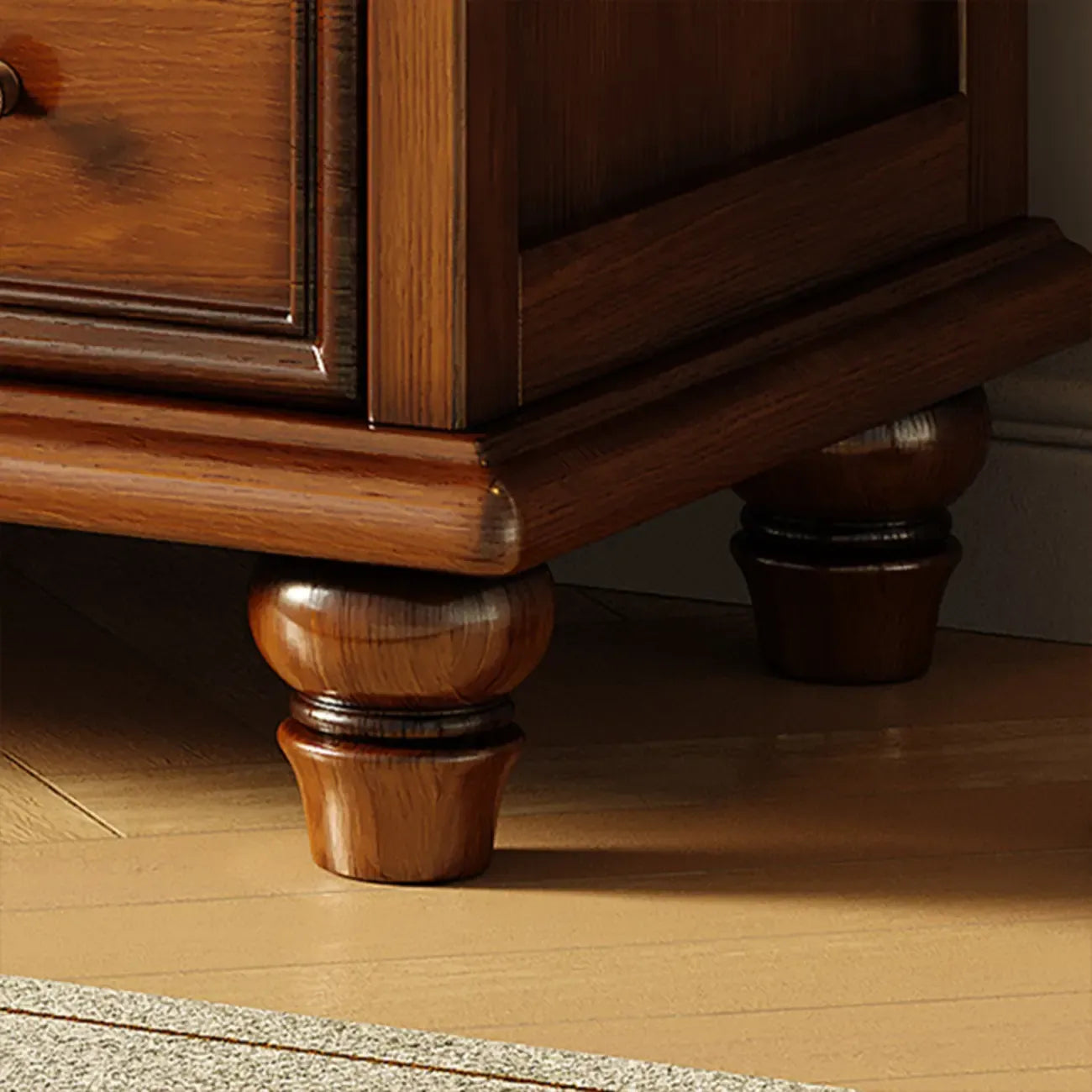 Commode double vintage en bois marron à 9 tiroirs