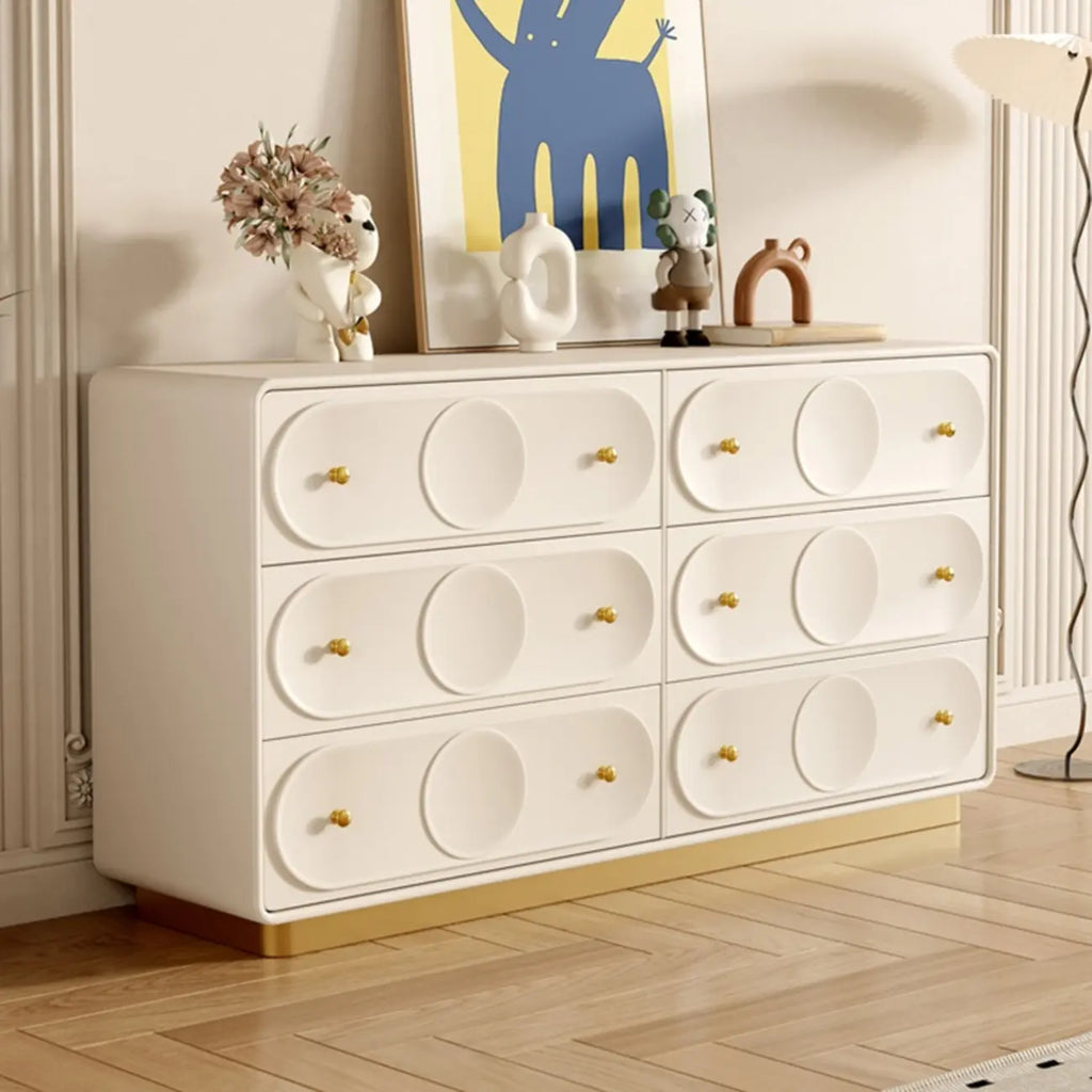Commode moderne blanche en bois avec tiroirs pour chambre à coucher