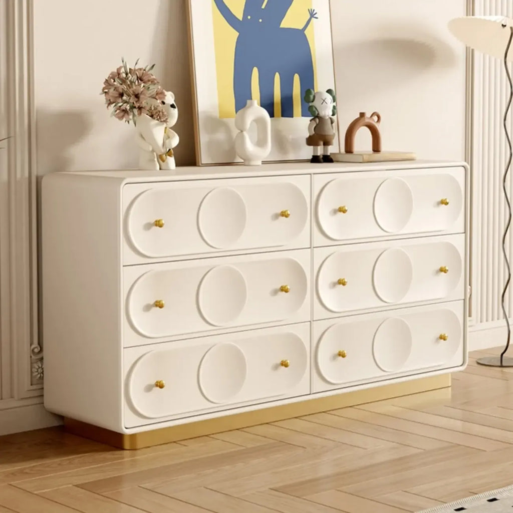 Commode moderne blanche en bois avec tiroirs pour chambre à coucher