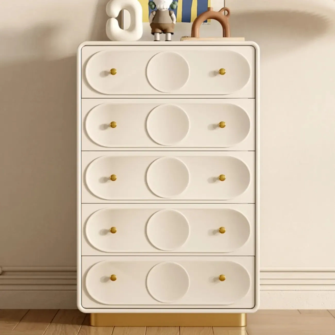 Commode moderne blanche en bois avec tiroirs pour chambre à coucher