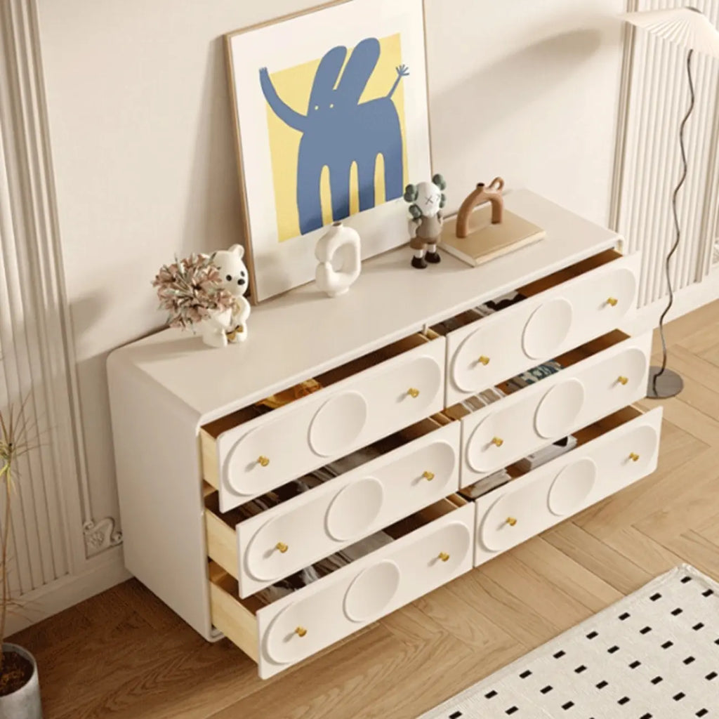Commode moderne blanche en bois avec tiroirs pour chambre à coucher