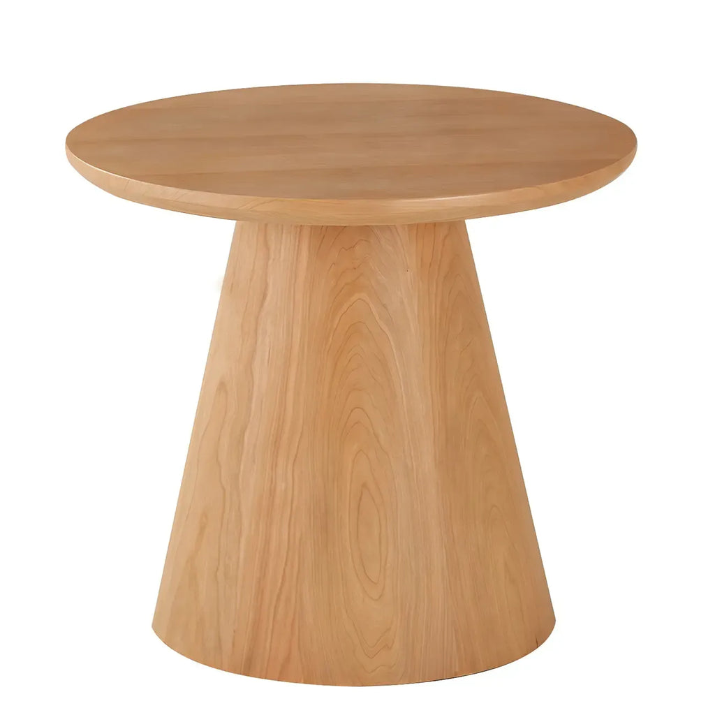 Table d'appoint ronde moderne en bois massif marron pour salon