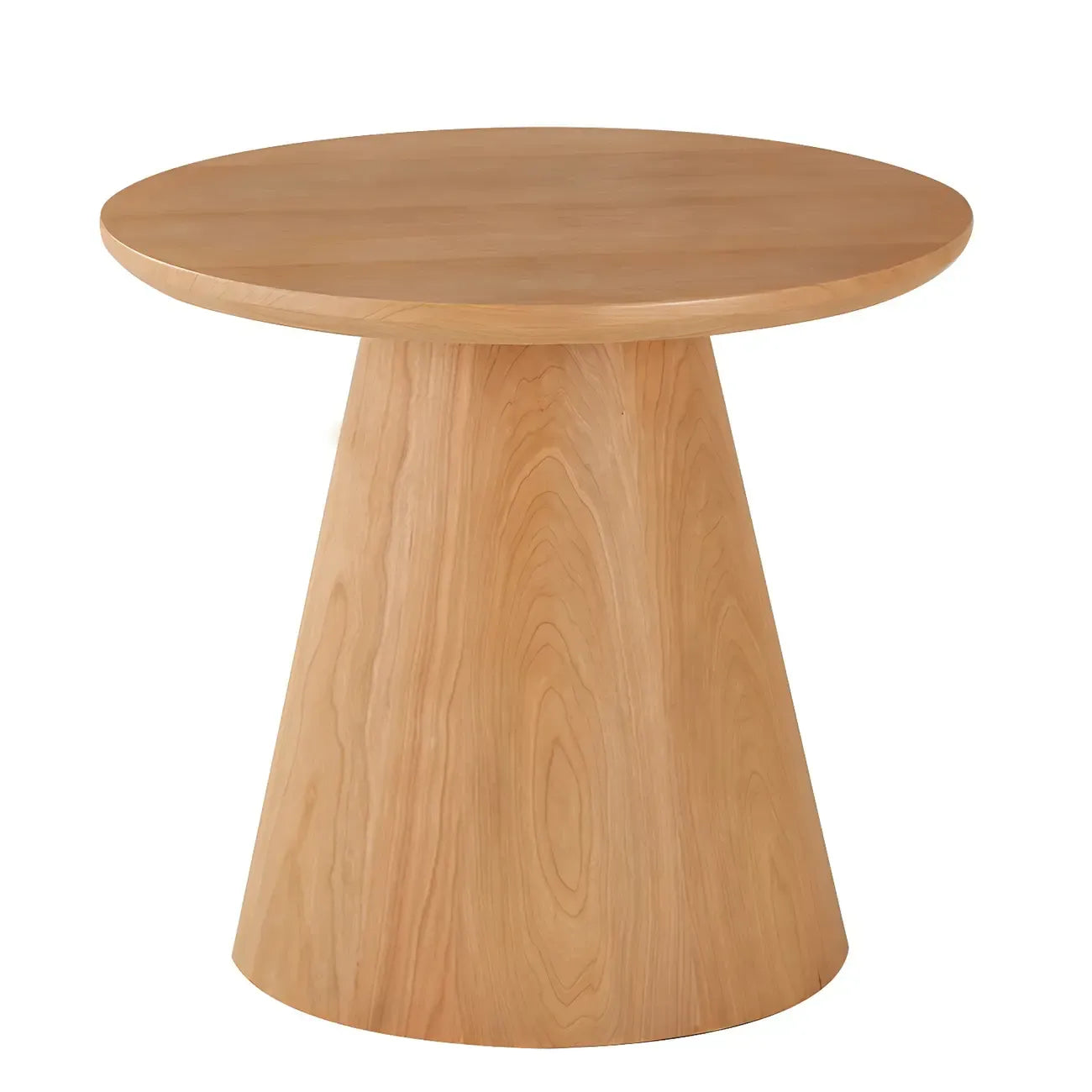 Table d'appoint ronde moderne en bois massif marron pour salon