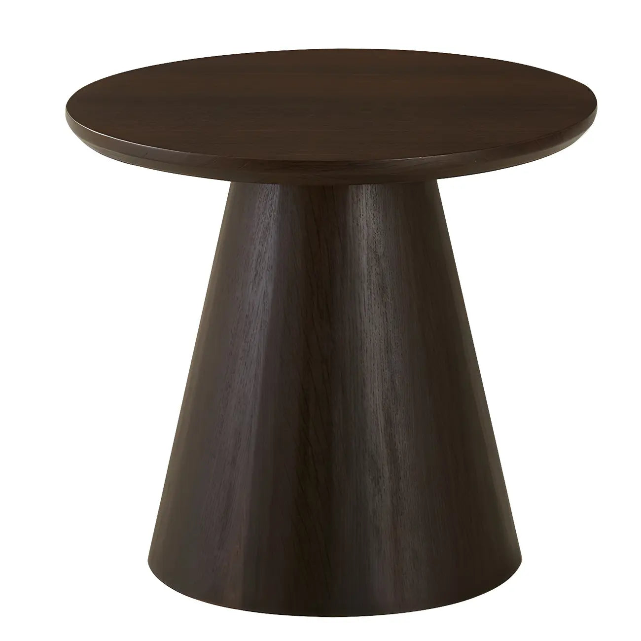 Table d'appoint ronde moderne en bois massif marron pour salon