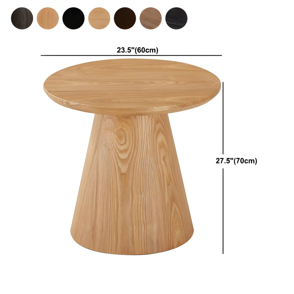 Table d'appoint ronde moderne en bois massif marron pour salon