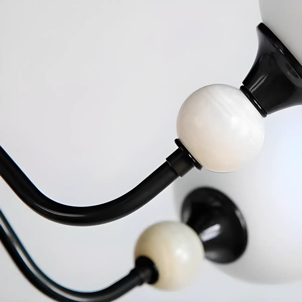 Lustre moderne en verre blanc sphérique pour la décoration du salon