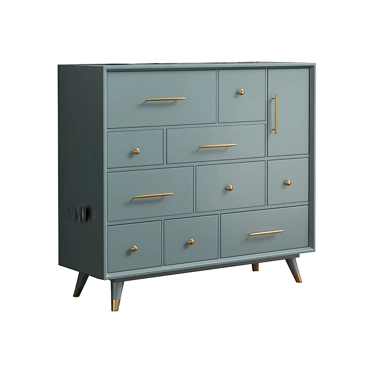 Buffet glamour en bois de bouleau avec plusieurs tiroirs