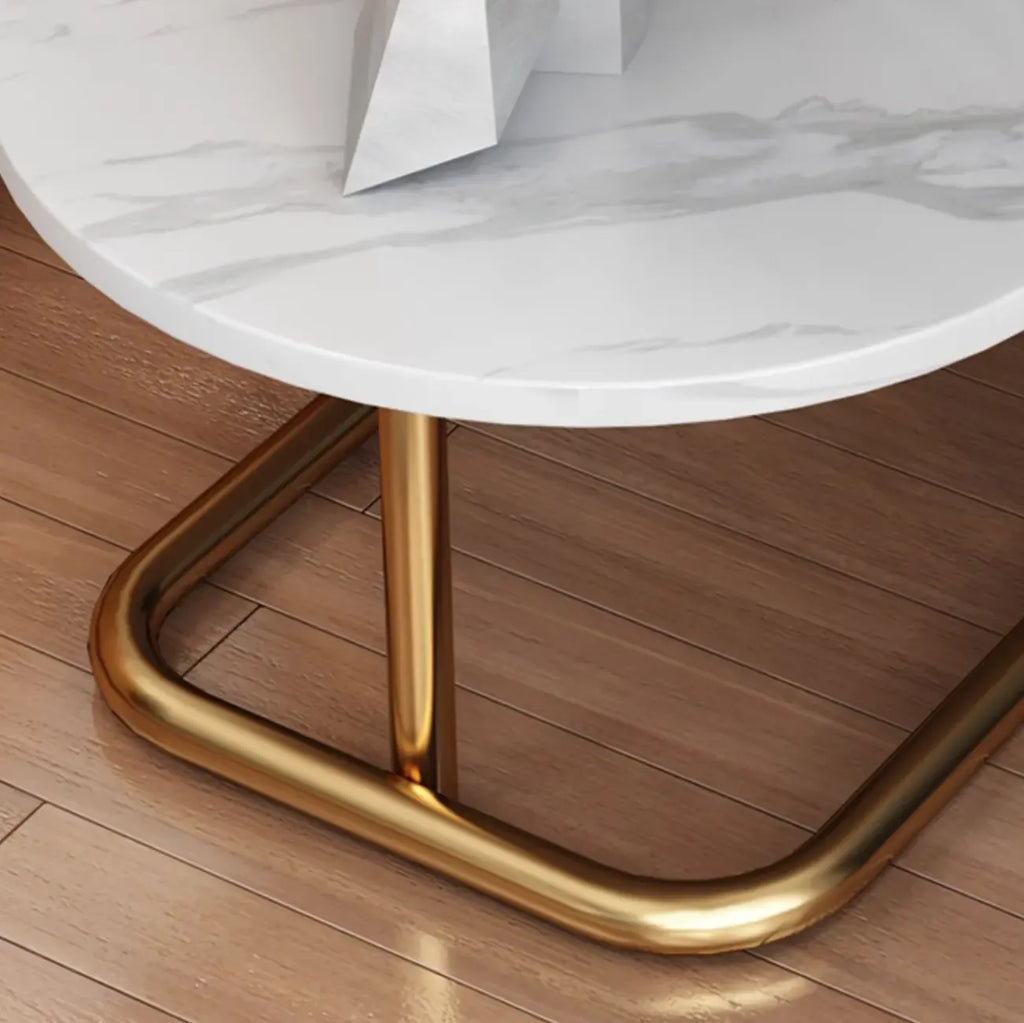 Table de chevet en métal avec comptoir en pierre et rangement ouvert