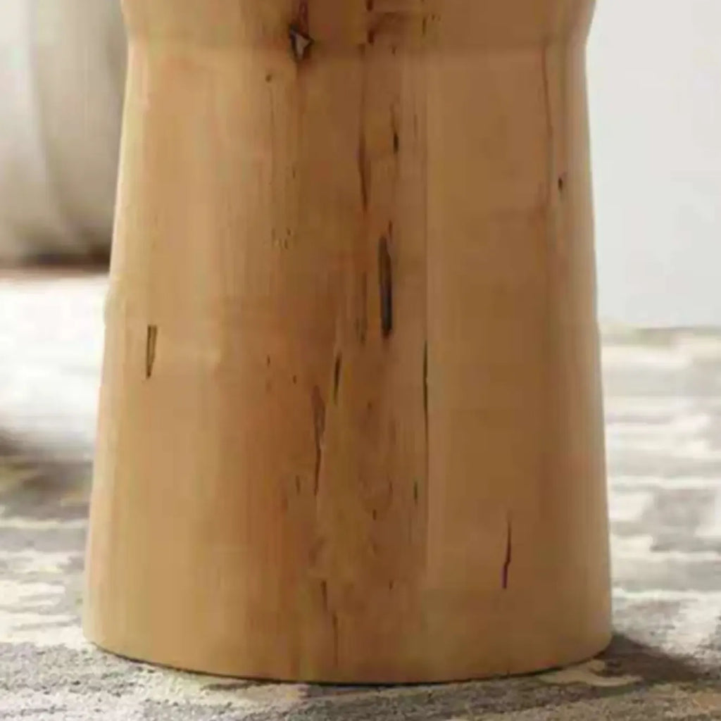 Petite table d'appoint ronde en bois naturel pour salon