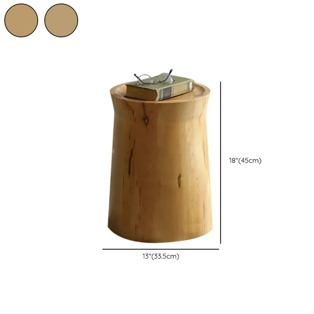 Petite table d'appoint ronde en bois naturel pour salon