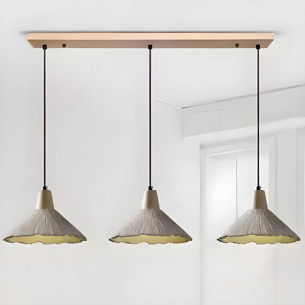 Suspension en bois gris avec motif de feuille de ginkgo pour salon