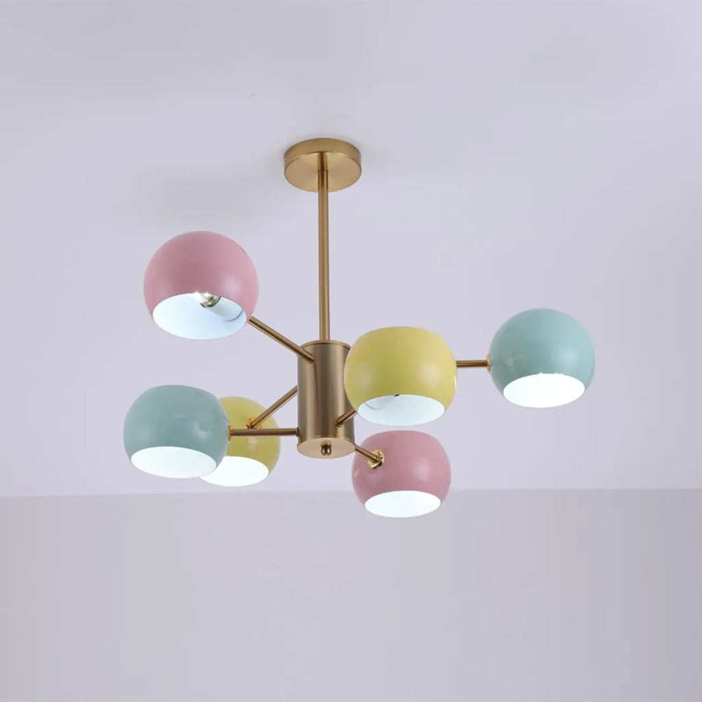 Lustre minimaliste moderne en métal avec abat-jour sphérique