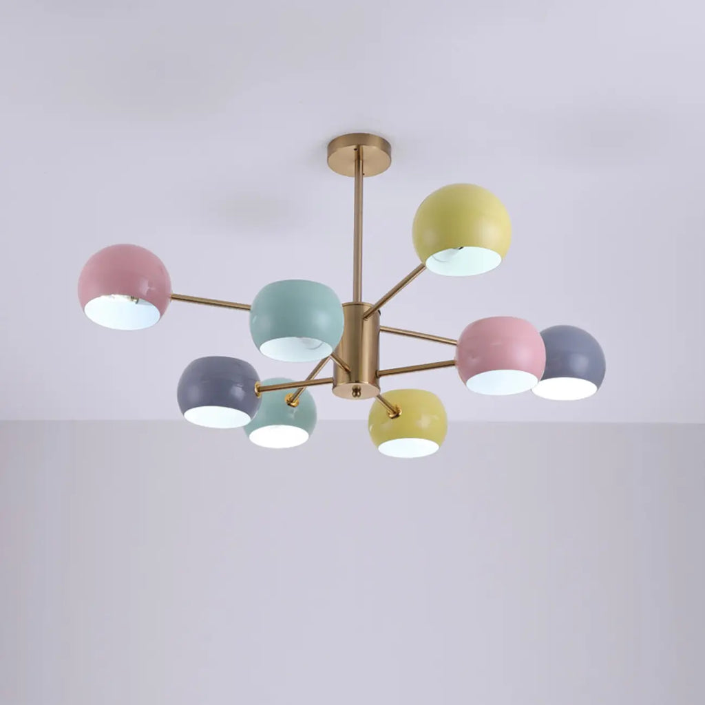 Lustre minimaliste moderne en métal avec abat-jour sphérique
