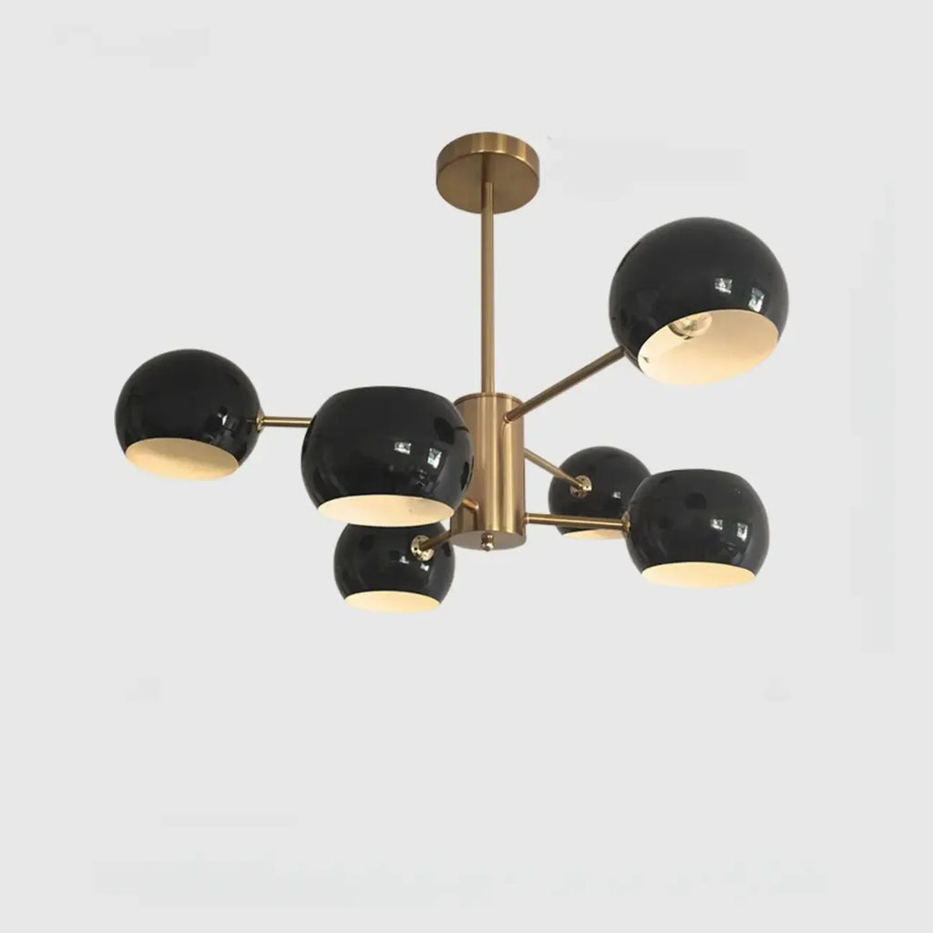 Lustre minimaliste moderne en métal avec abat-jour sphérique