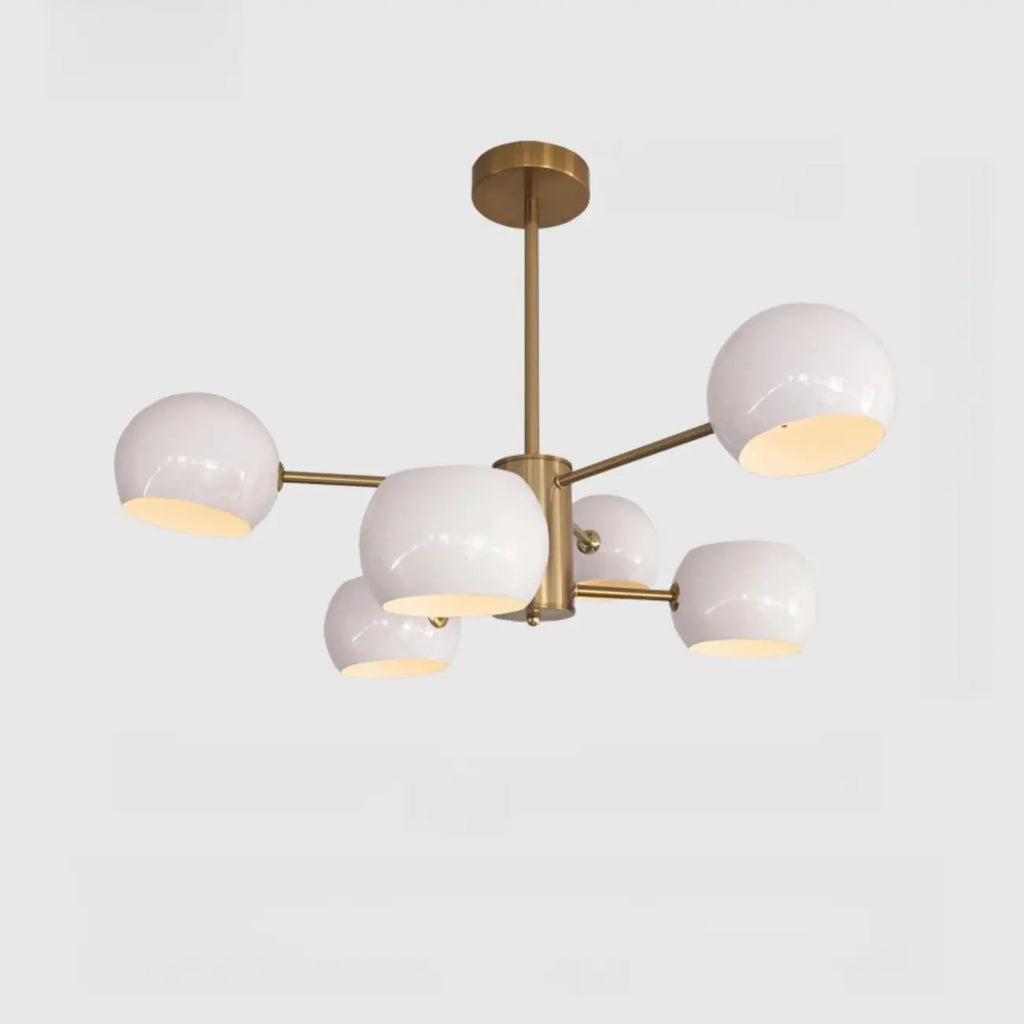 Lustre minimaliste moderne en métal avec abat-jour sphérique