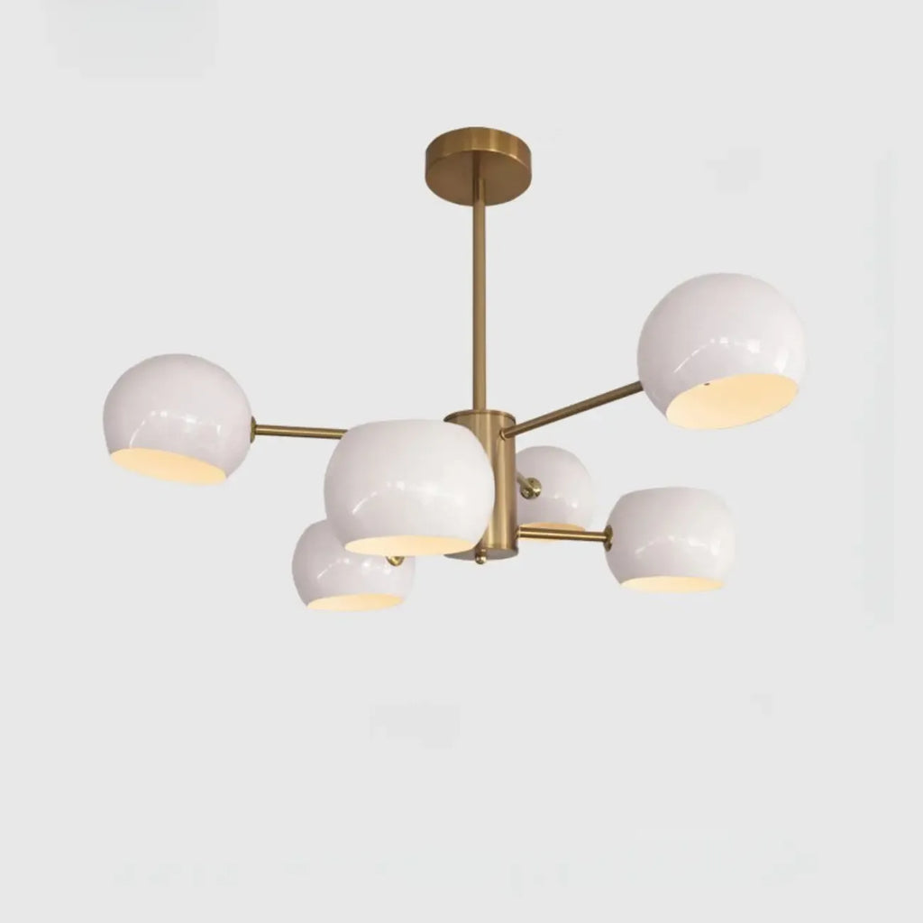 Lustre minimaliste moderne en métal avec abat-jour sphérique