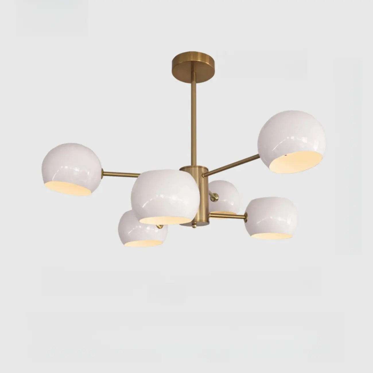 Lustre minimaliste moderne en métal avec abat-jour sphérique