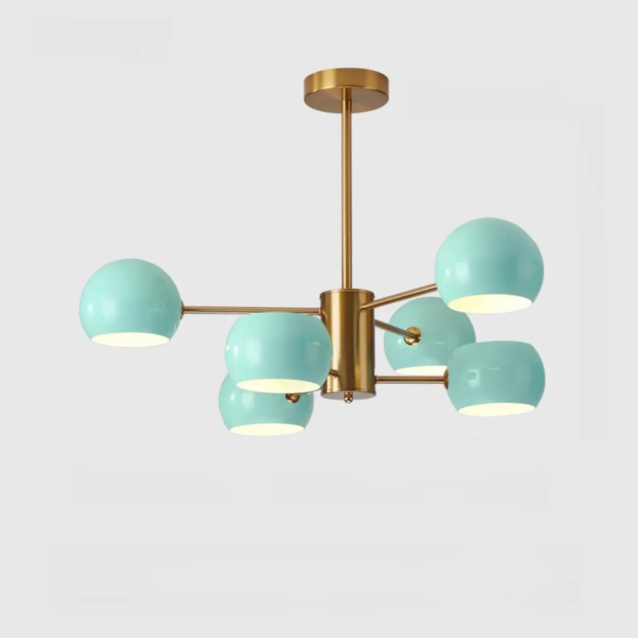 Lustre minimaliste moderne en métal avec abat-jour sphérique