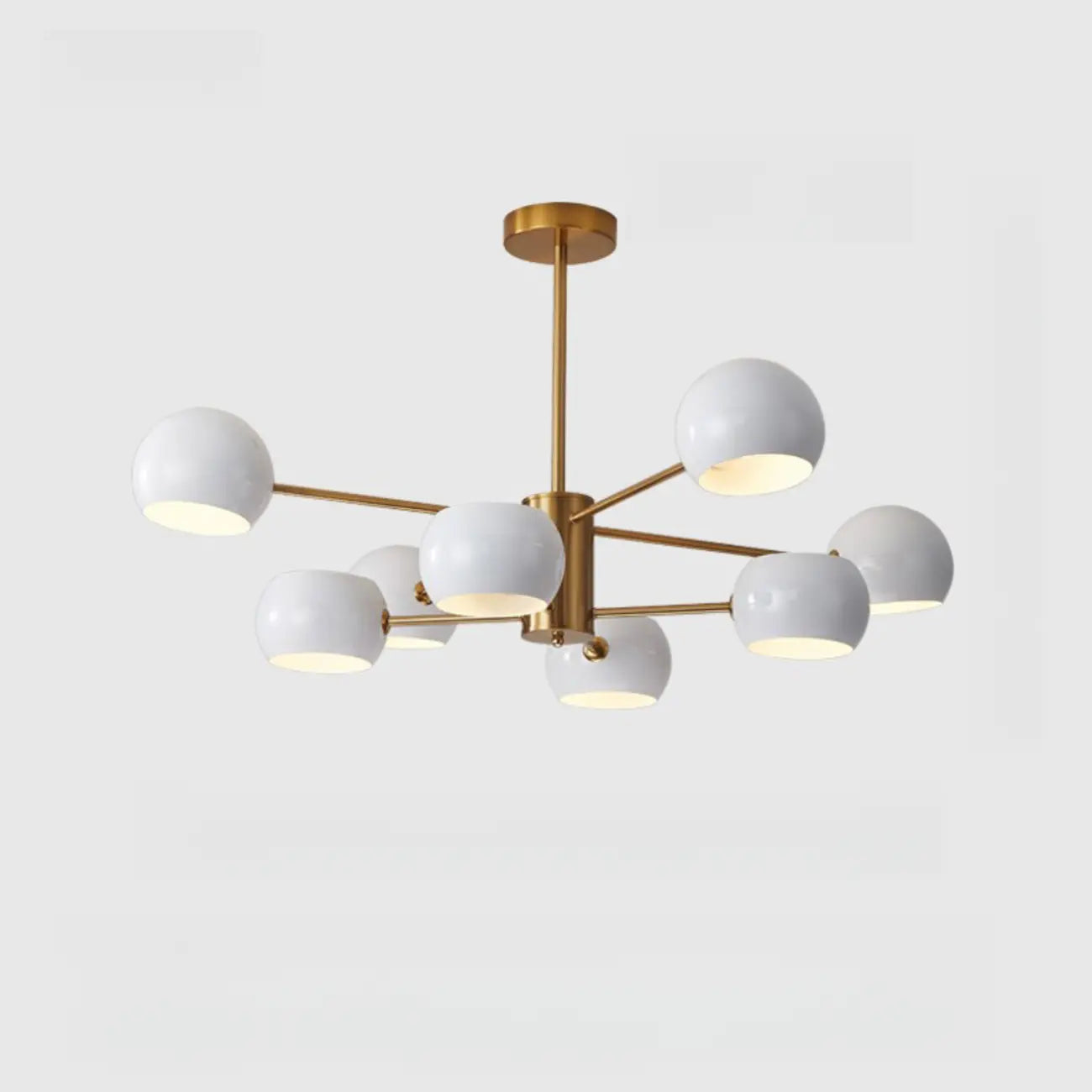 Lustre minimaliste moderne en métal avec abat-jour sphérique