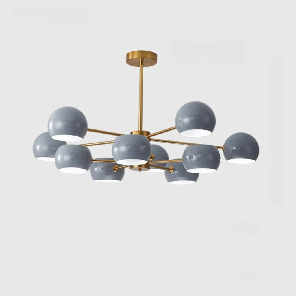 Lustre minimaliste moderne en métal avec abat-jour sphérique