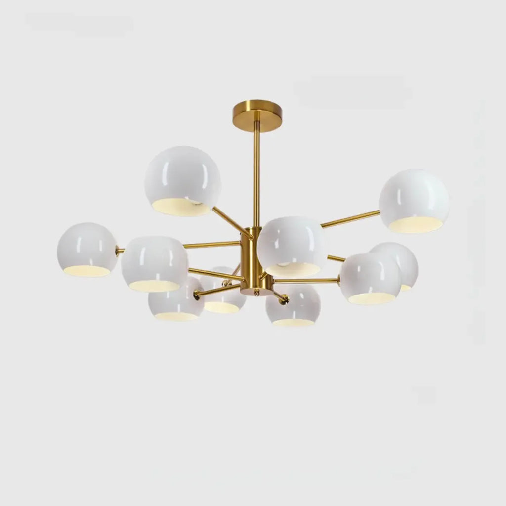 Lustre minimaliste moderne en métal avec abat-jour sphérique