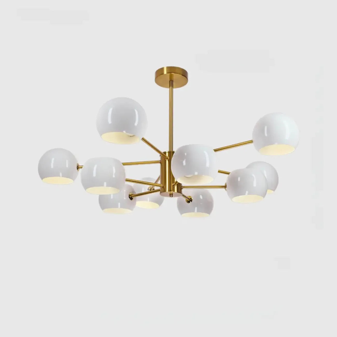 Lustre minimaliste moderne en métal avec abat-jour sphérique