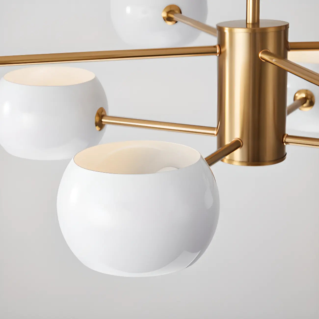 Lustre minimaliste moderne en métal avec abat-jour sphérique