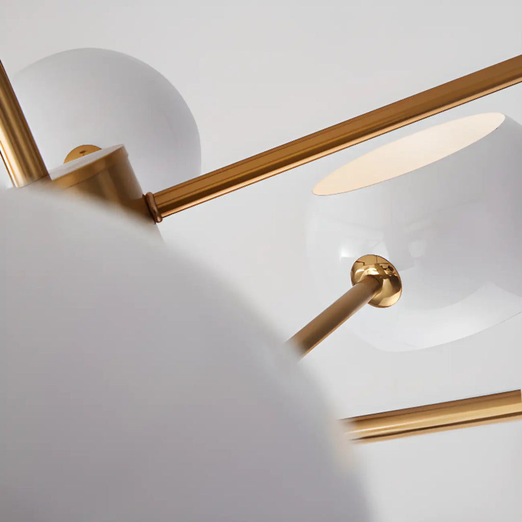 Lustre minimaliste moderne en métal avec abat-jour sphérique