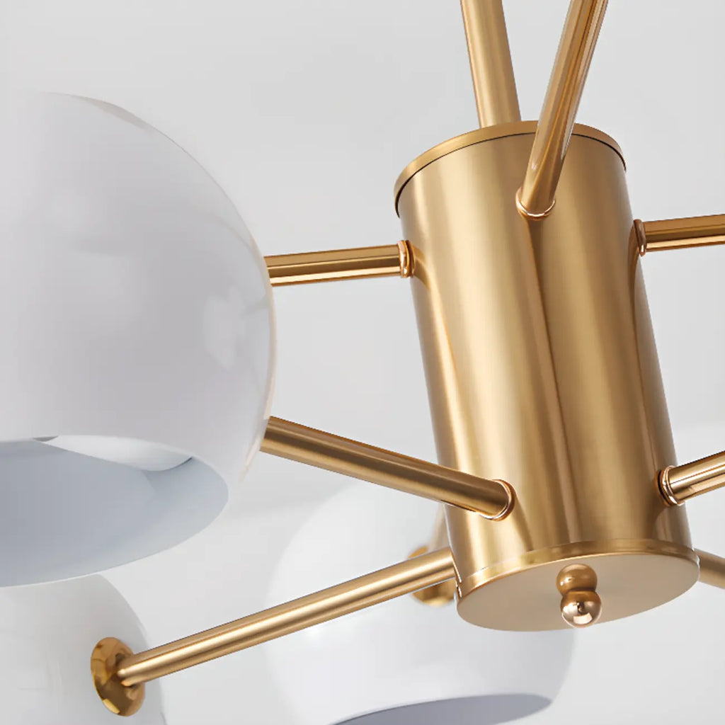 Lustre minimaliste moderne en métal avec abat-jour sphérique