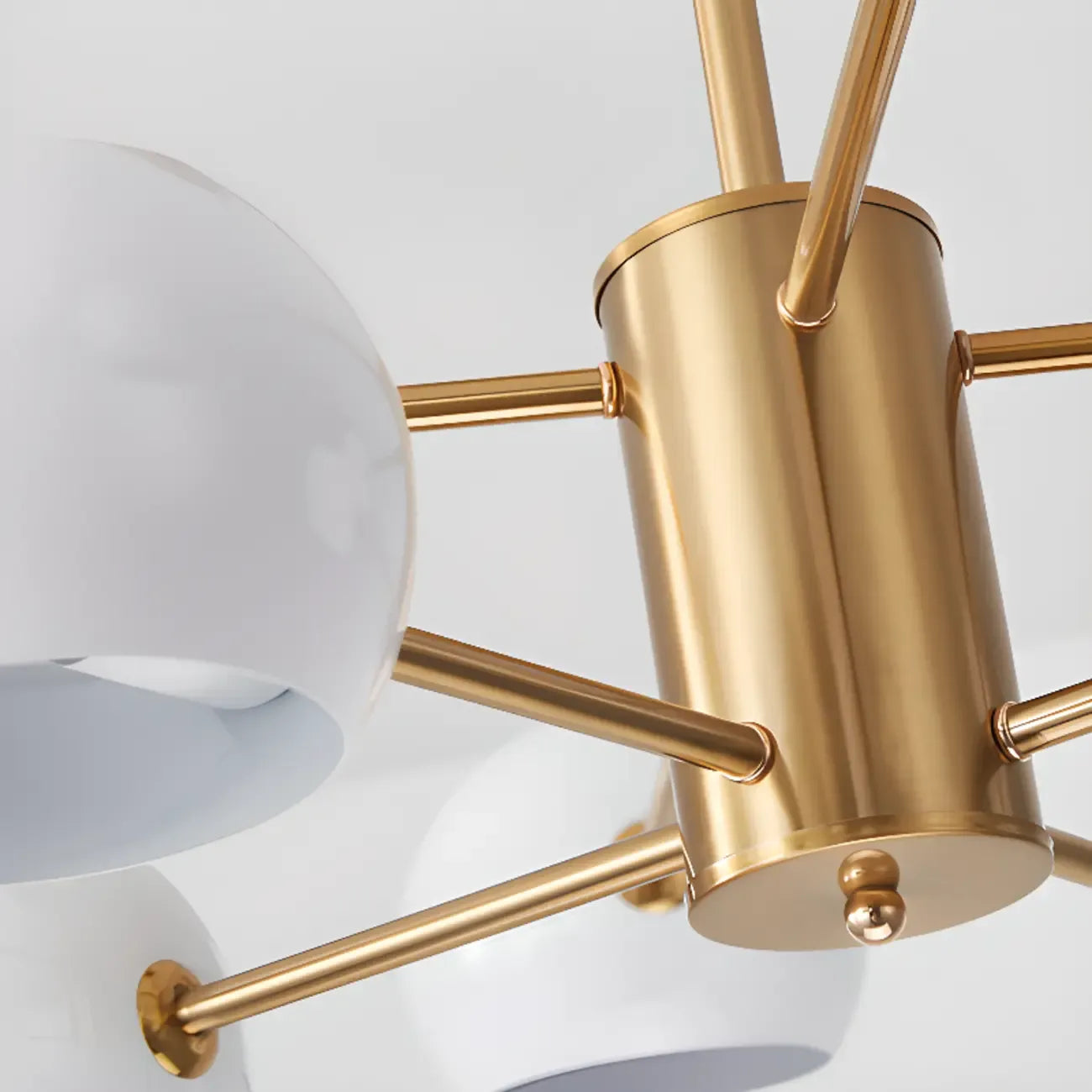 Lustre minimaliste moderne en métal avec abat-jour sphérique