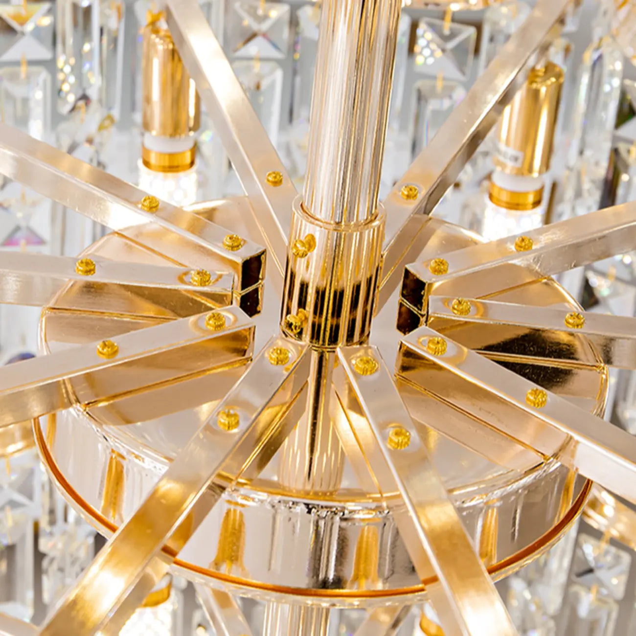 Lustre moderne de luxe en cristal à cascade pour hauts plafonds