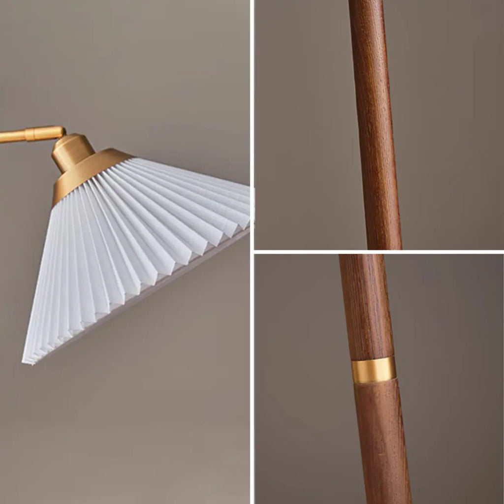 Lampadaire moderne avec abat-jour plissé pour salon
