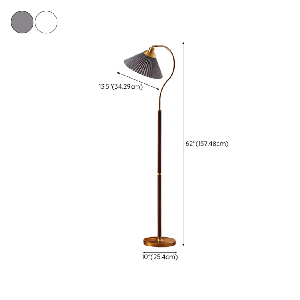 Lampadaire moderne avec abat-jour plissé pour salon