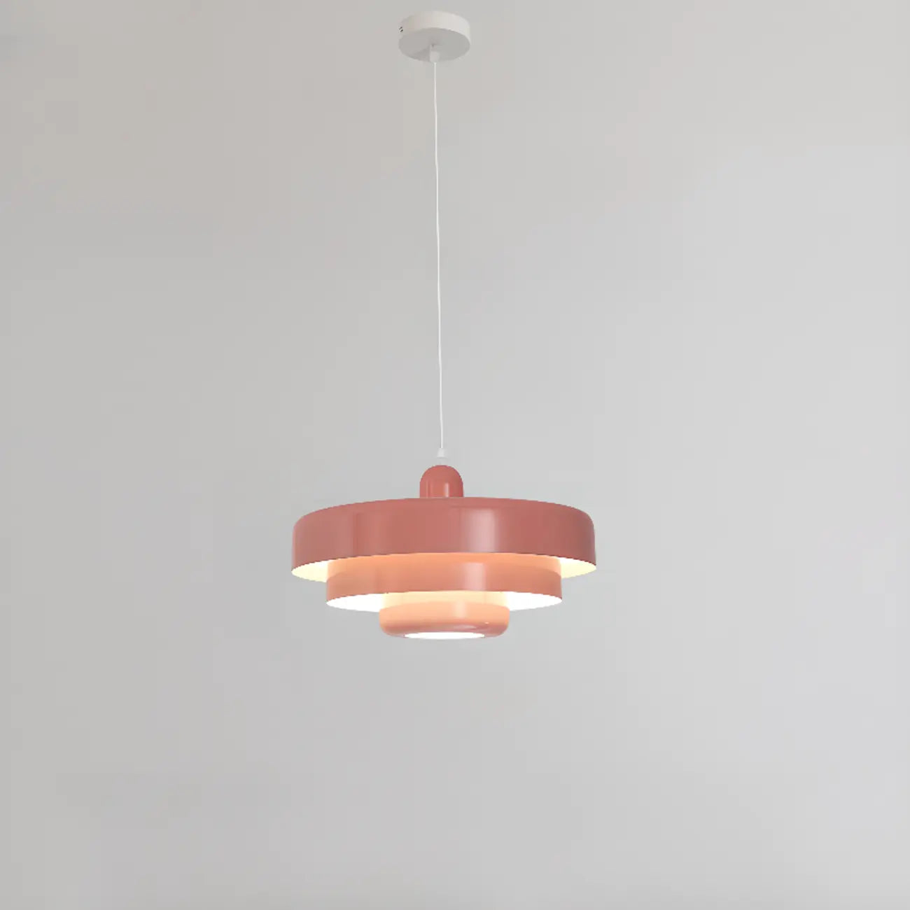 Suspension design en fer blanc à étages pour salon