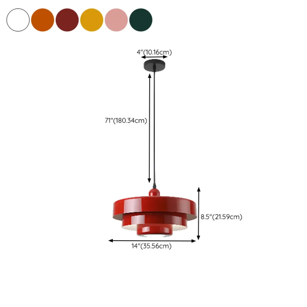 Suspension design en fer blanc à étages pour salon