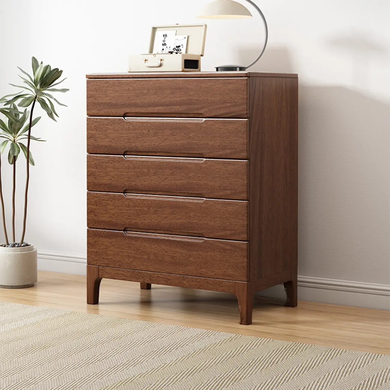 Commode contemporaine en bois à 5 tiroirs