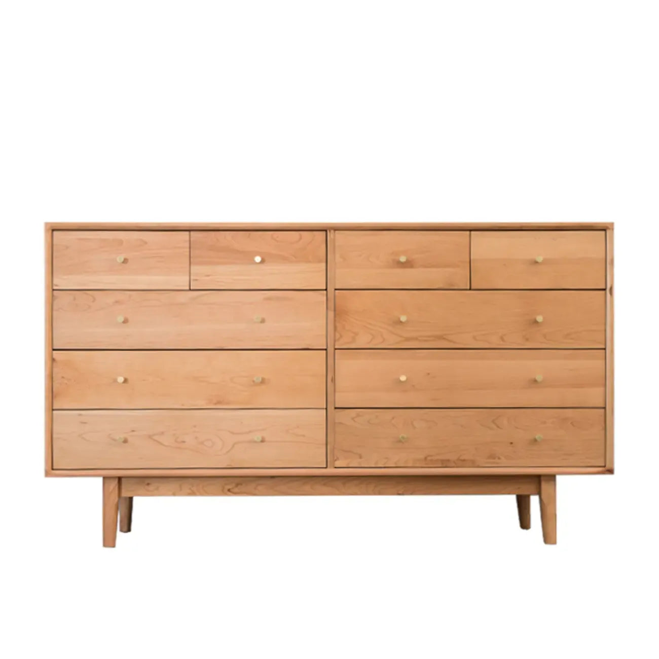 Commode double élégante en bois de cerisier avec 5 tiroirs pour chambre à coucher
