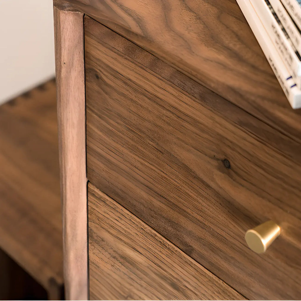 Commode double élégante en bois de cerisier avec 5 tiroirs pour chambre à coucher